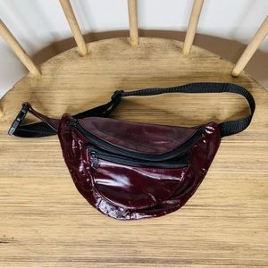 Red 100% Leather Fanny Pack